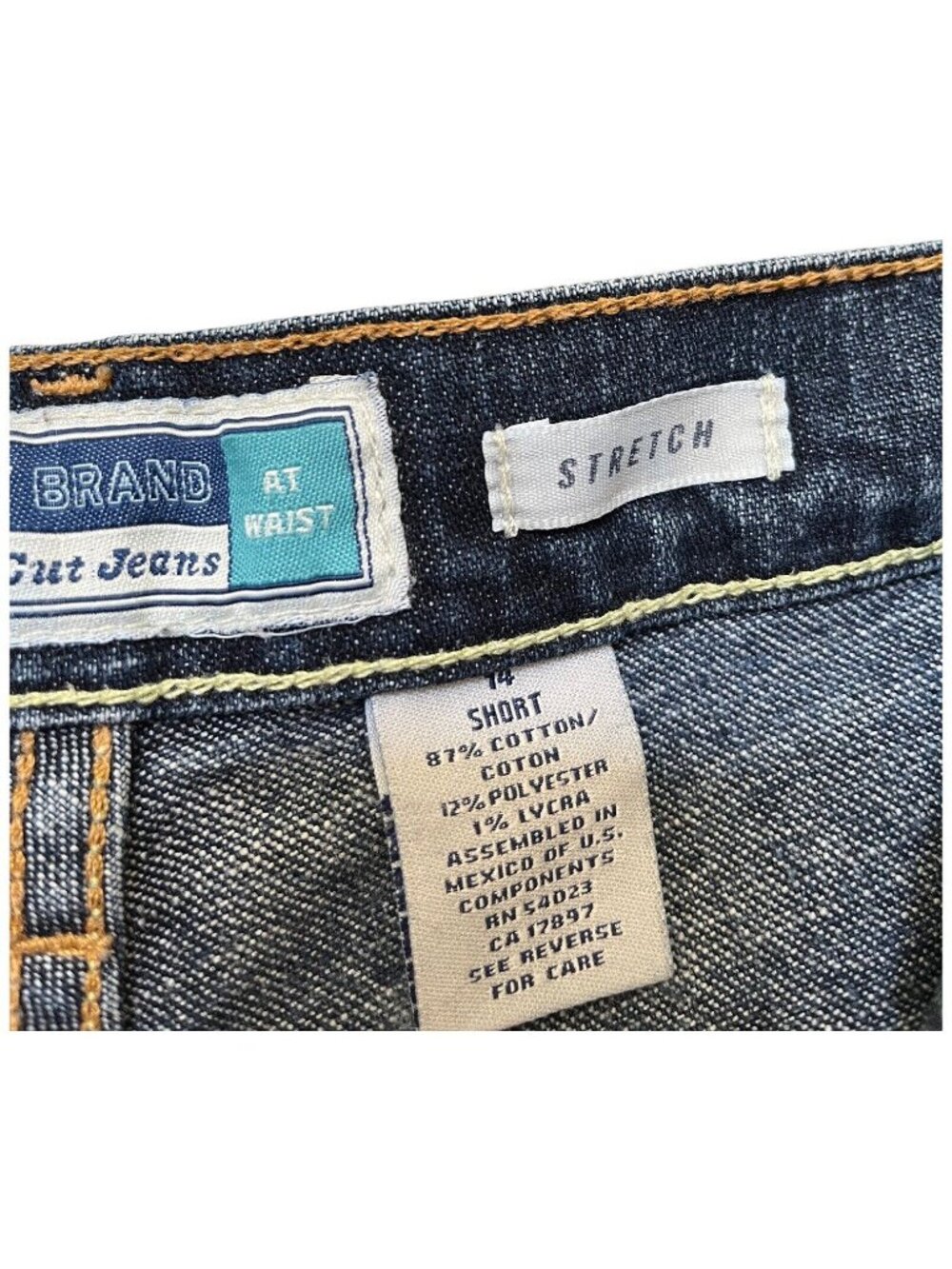 Old Navy At Waist Boot-Cut Blue Jeans Women's 14 Short High Rise Stretch Denim - Picture 5 of 8